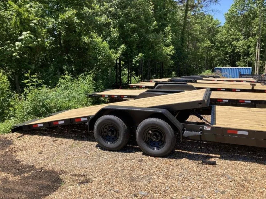 split bed trailer in down position