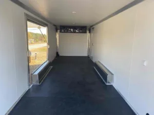 Flat-front trailer interior facing the nose